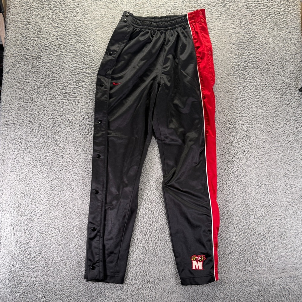Vintage Nike Pant Mens M Black Track Straight Maryland Terrapins NCAA Football